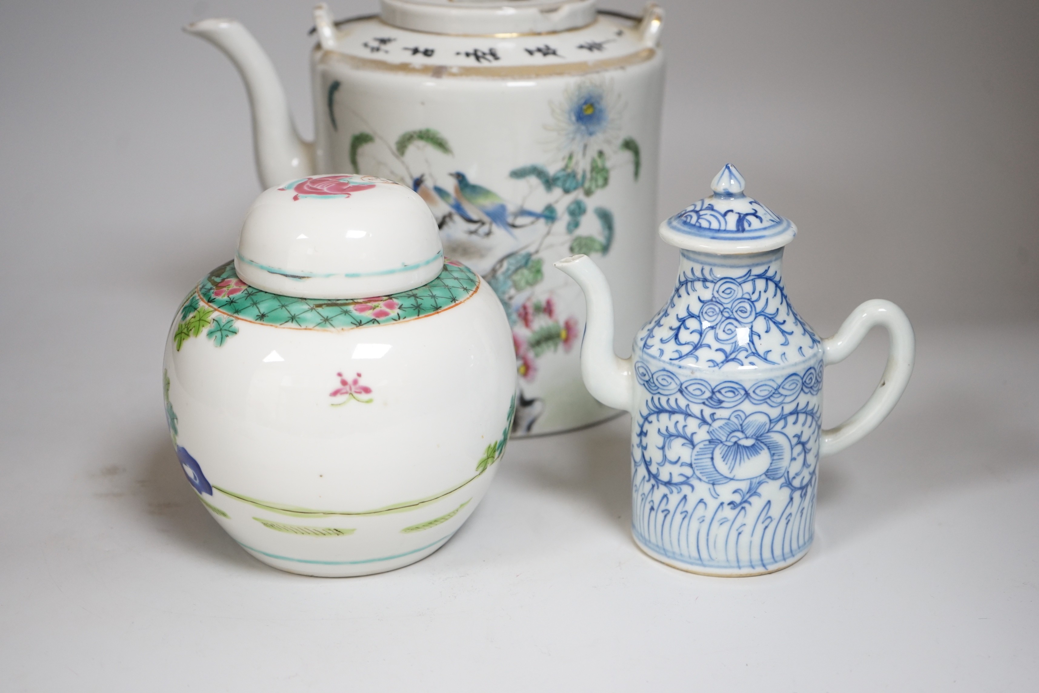 A group of various Chinese ceramics, tallest 19.5cm